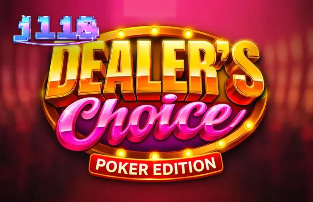Dealer’s Choice: Poker Edition slot game interface na nagpapakita ng mga card symbols sa isang green felt background.